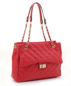 Fashion Quilted Embossed Gold Chain Shoulder Bag XB20129 RED